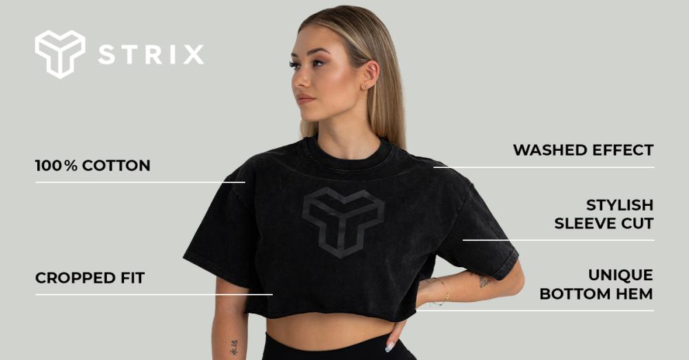 Women's CropTop Washed Black - STRIX