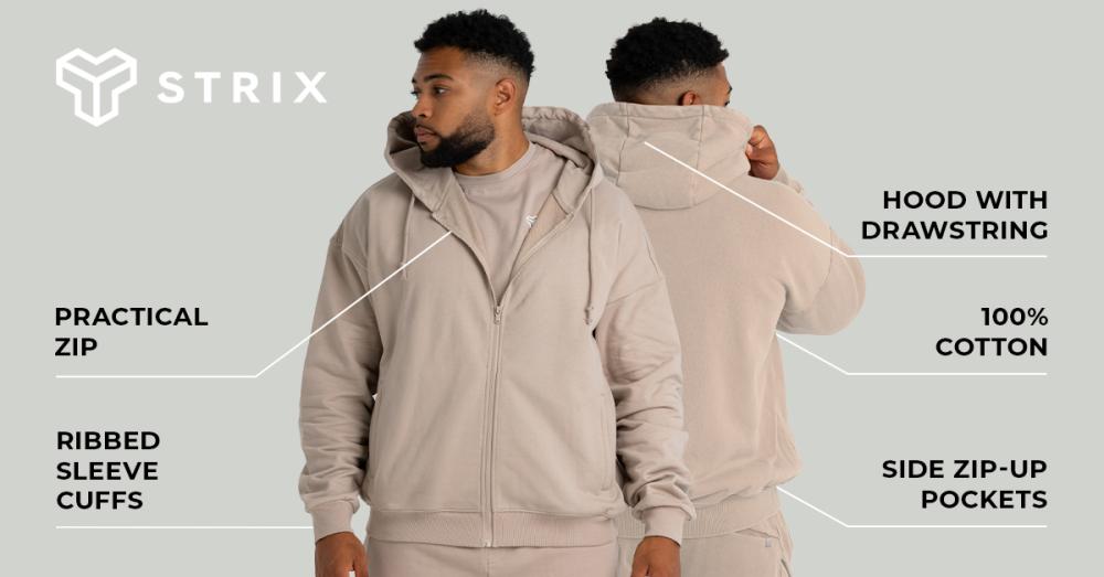 Zip Hoodie Taupe - STRIX