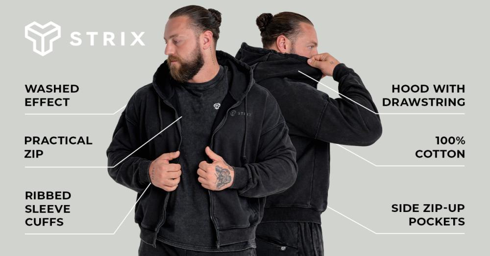 Washed Zip Hoodie - STRIX