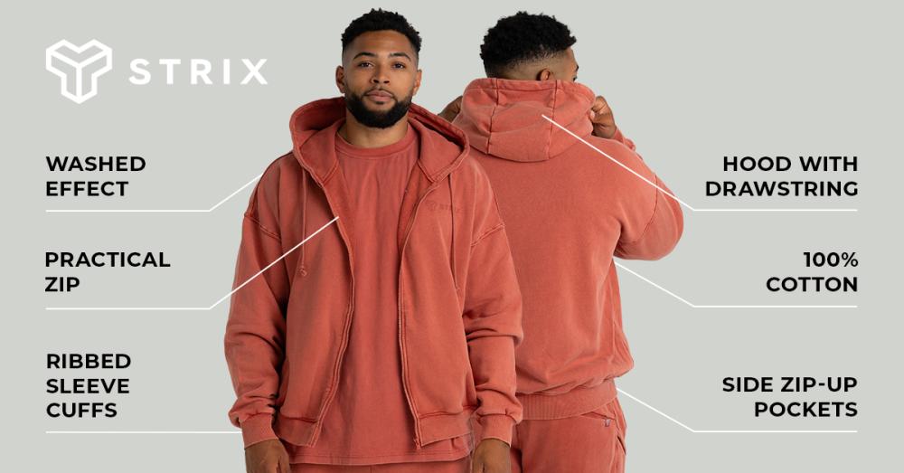 Washed Zip Hoodie Terra - STRIX