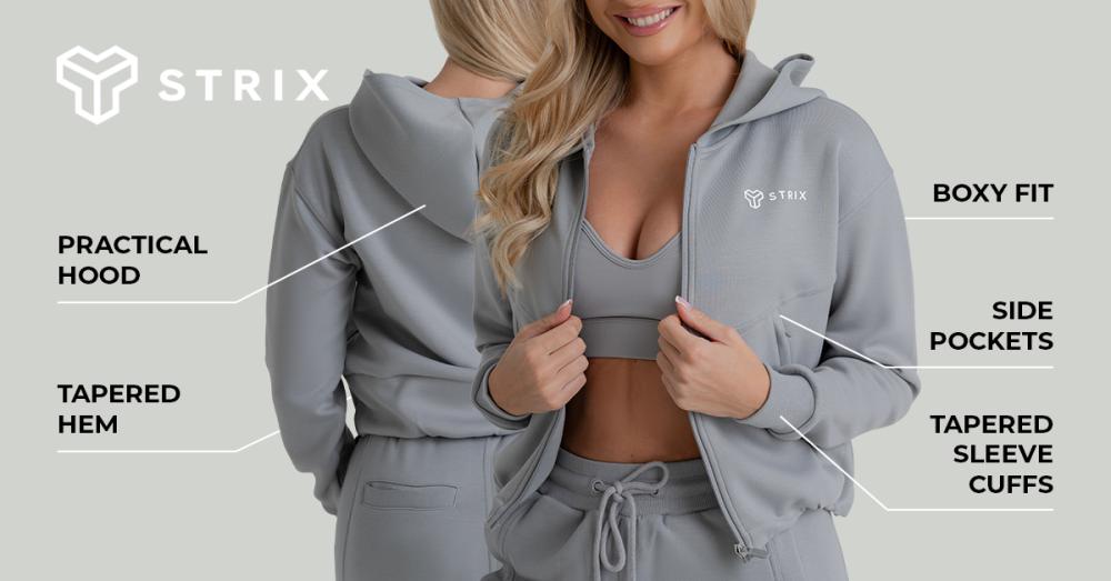 Women's ZOA Zip-Up Hoodie Smoke - STRIX