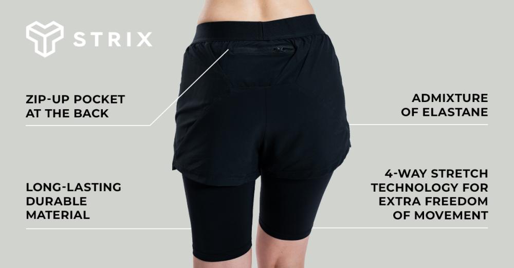 Women's ULTRA 2in1 Shorts Black - STRIX