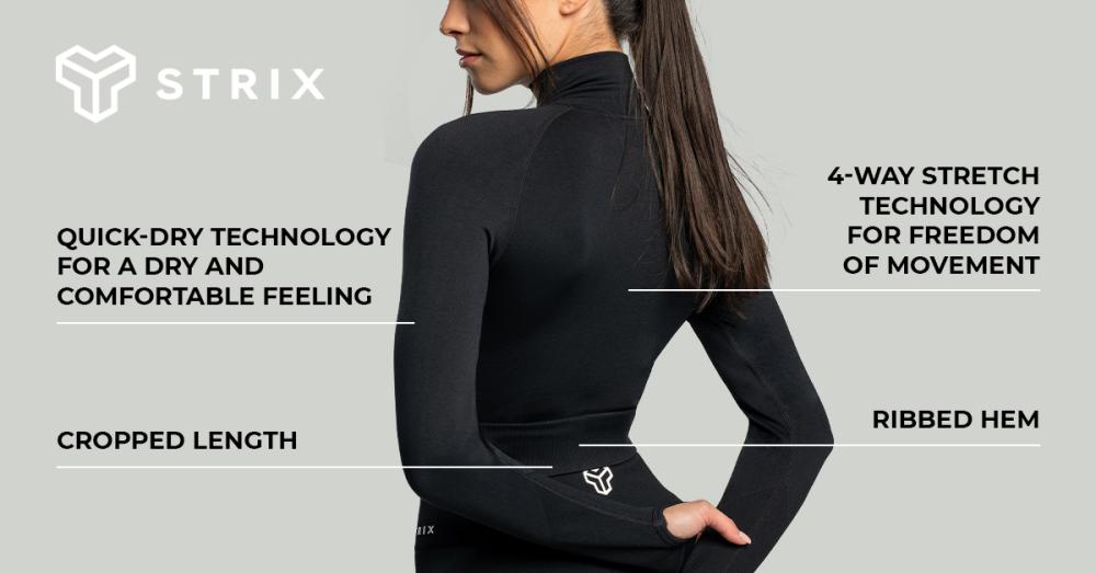 Women’s Seamless Cropped Top Black - STRIX