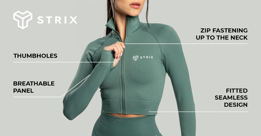 Women’s Seamless Cropped Top Moss - STRIX