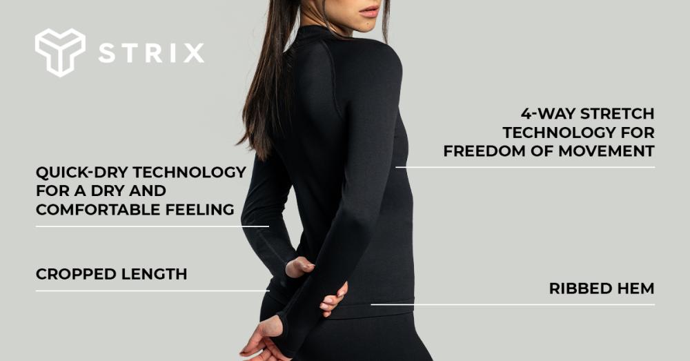 Women’s Seamless Sports Top Black - STRIX
