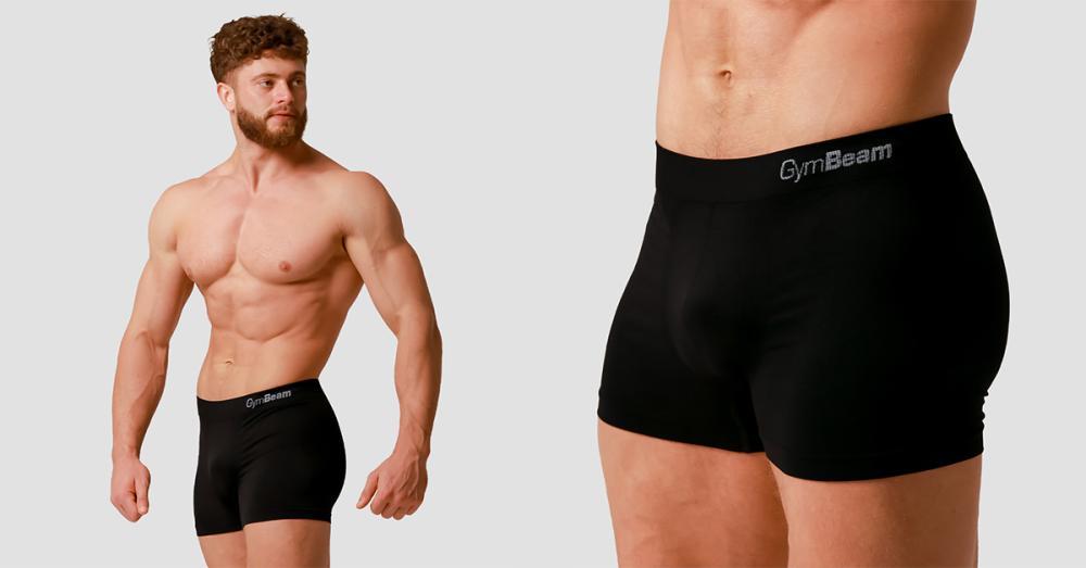 Men’s Seamless Boxers 2Pack Black - GymBeam	