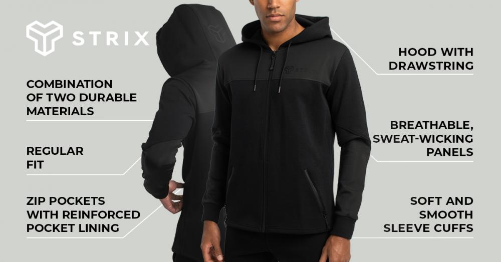 Essential Zip Up Hoodie noir - STRIX