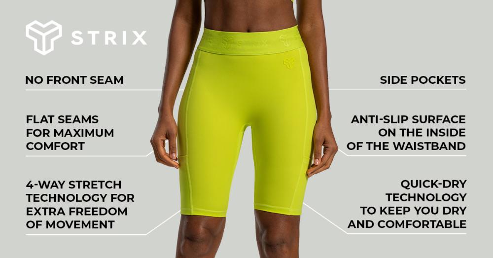 Lunar Biker Shorts Chartreuse - STRIX