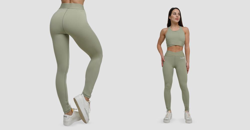 Leggings Agile pour femmes, couleur vert sauge - GymBeam	