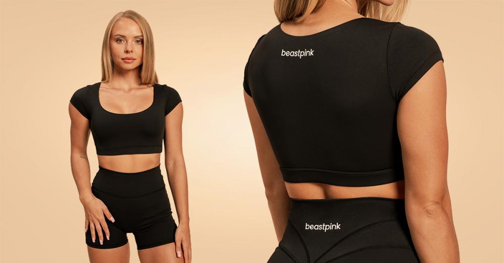 Women's Sense Cropped T-Shirt Black - BeastPink