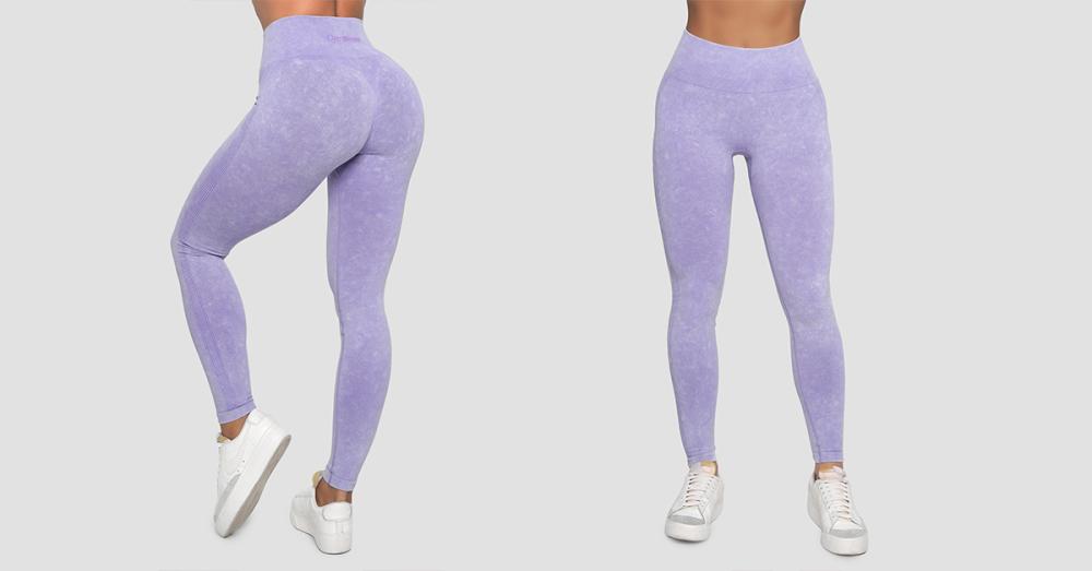 Leggings de sport sans coutures violettes pour femmes - GymBeam