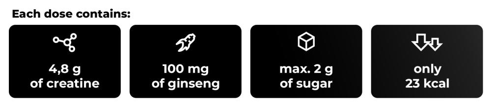 Ce que contient Crea7in – GymBeam pour les athlètes, dans 1 portion