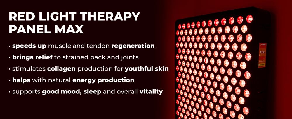 Effets du panneau de thérapie par lumière rouge Panel Max - GymBeam
