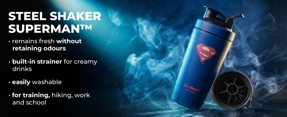 Avantages du shaker Steel Superman™ 750 ml - GymBeam