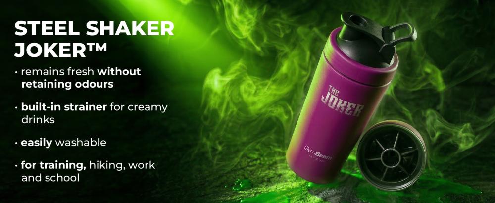 Avantages du shaker Steel The Joker™ 750 ml - GymBeam