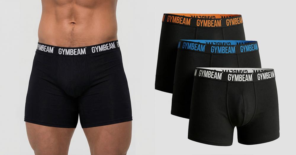Men’s FIT Boxers 3-Pack Black - GymBeam