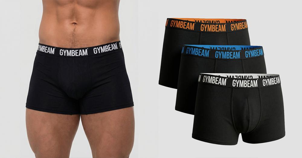 Men‘s FIT Trunks 3Pack Black - GymBeam
