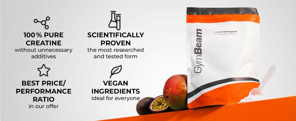 Avantages et caractéristiques de la créatine monohydrate 100 % - Gymbeam
