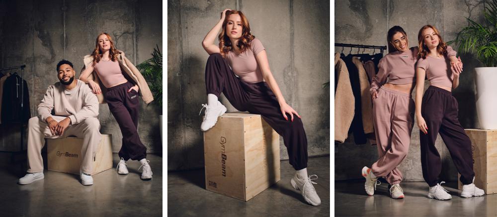 Women's Aura Joggers Tee Brown - GymBeam