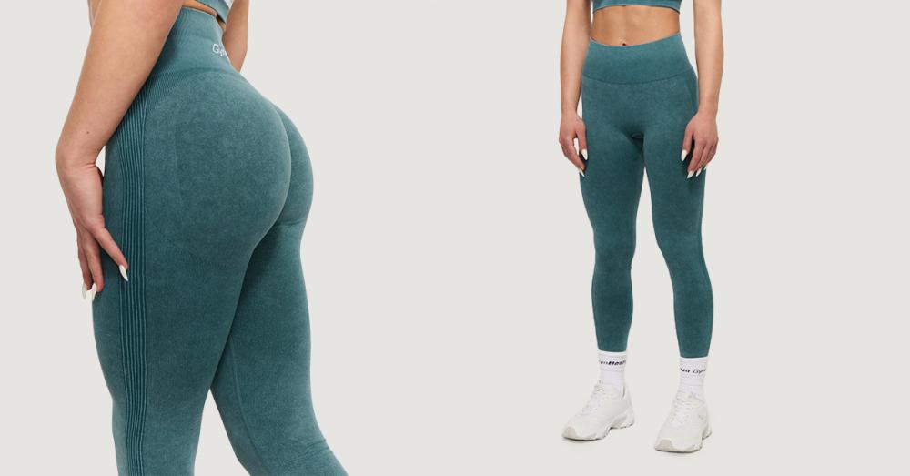 Leggings sans coutures Lift Petrol pour femmes - GymBeam