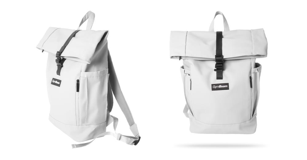 Backpack Rolltop White - GymBeam