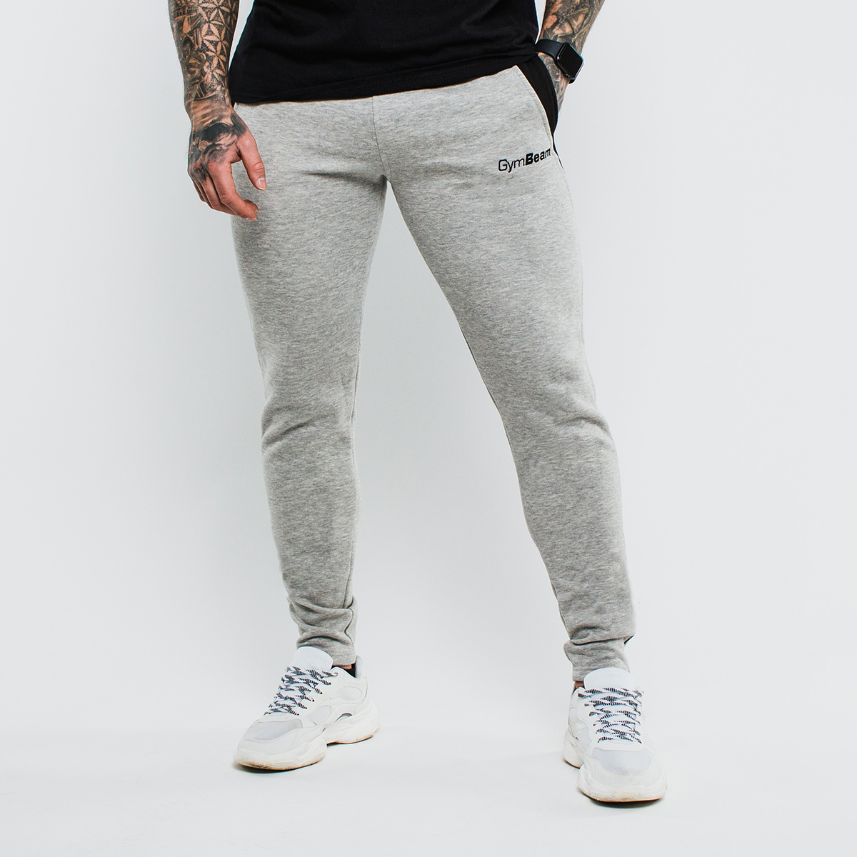 Slimfit Pantalon de jogging gris - GymBeam