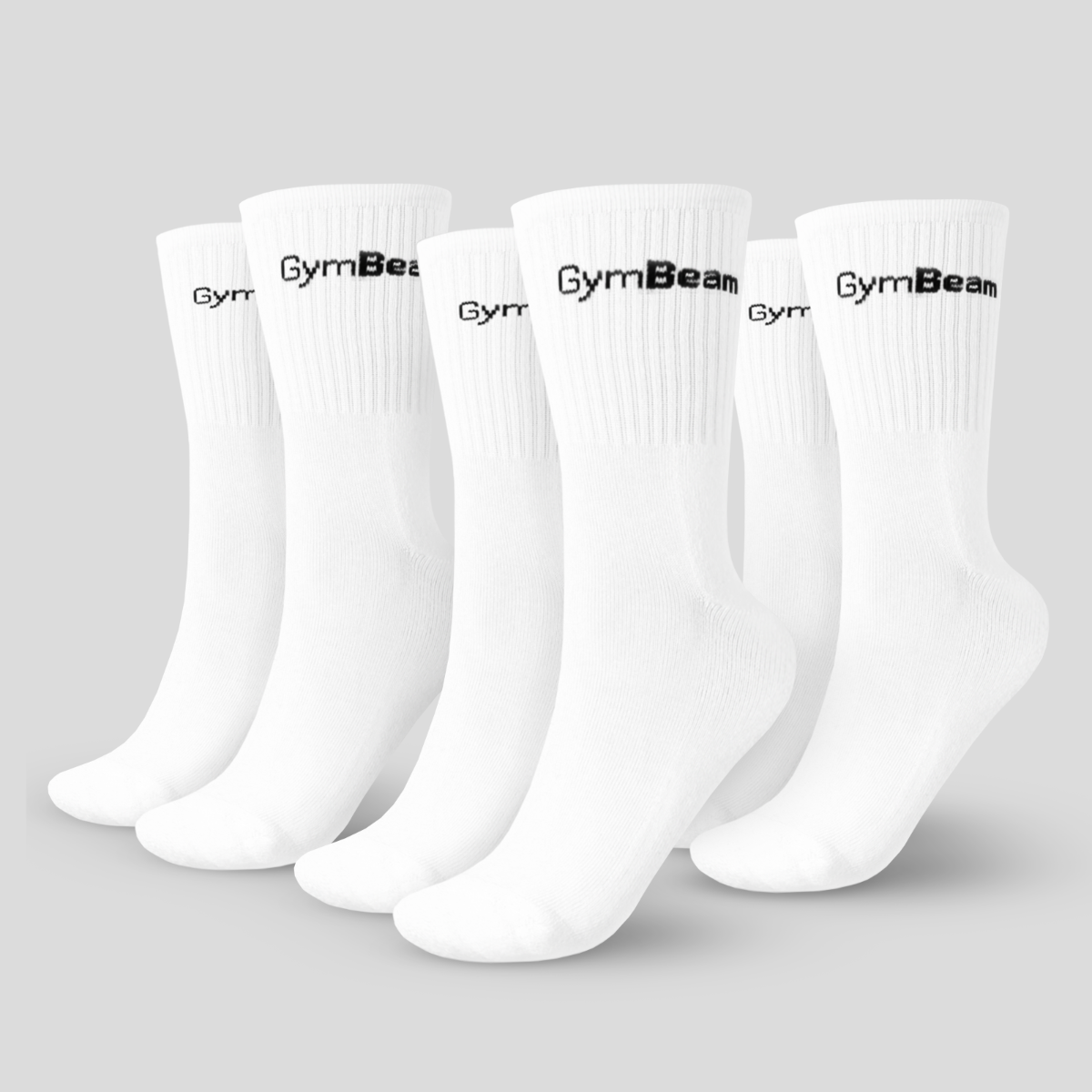 3/4 Chaussettes, lot de 3, couleur blanche - GymBeam.