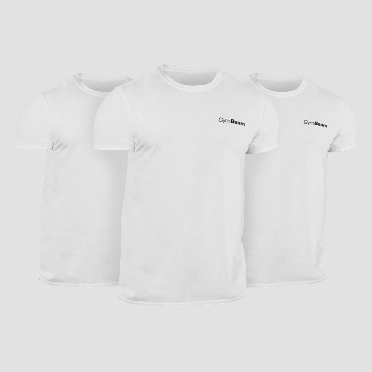 T-shirt Basique 3 pièces – Blanc – GymBeam