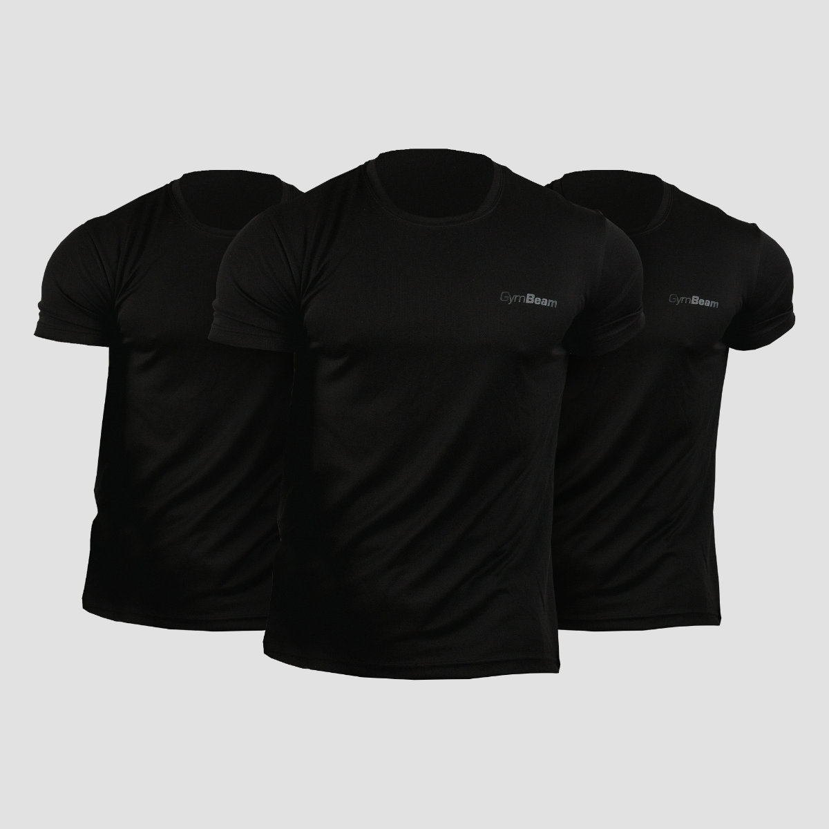 T-shirt Homme TRN, 3 pièces, couleur noire - GymBeam.