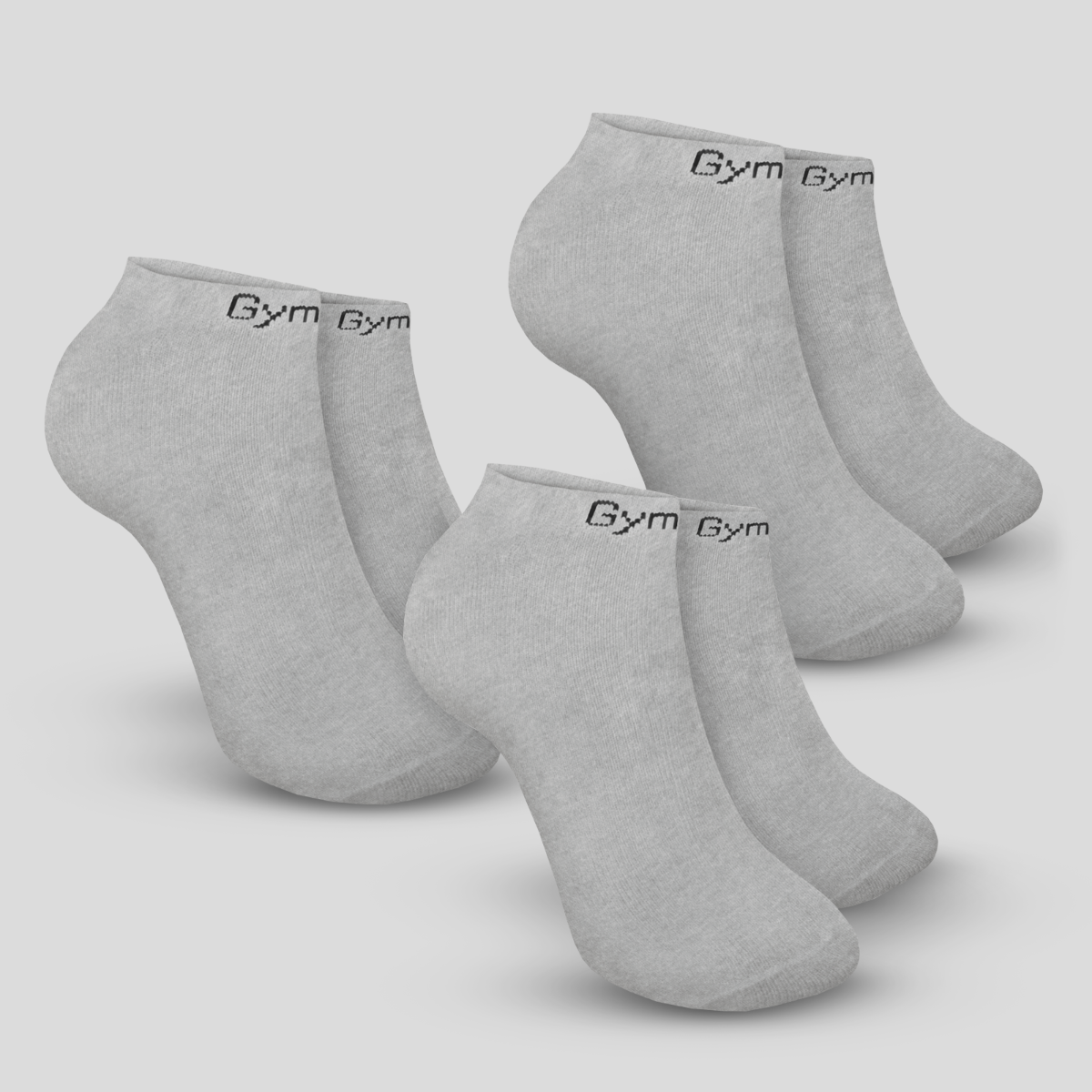 Chaussettes basses, lot de 3, couleur gris - GymBeam.