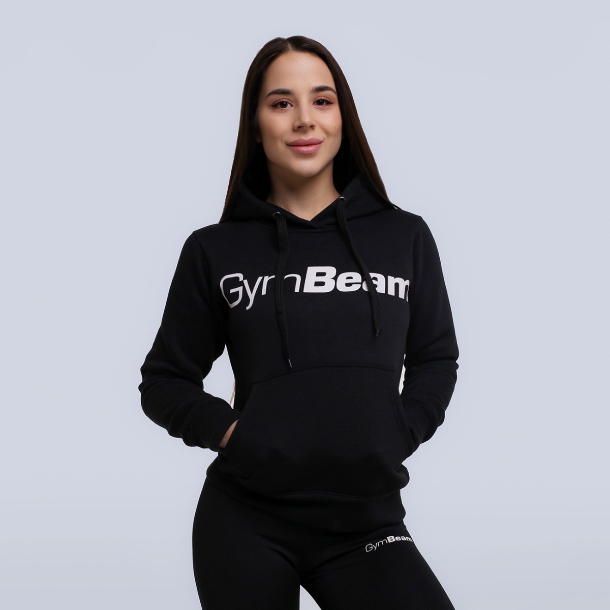 Sweat à capuche pour femmes, couleur noire - GymBeam.