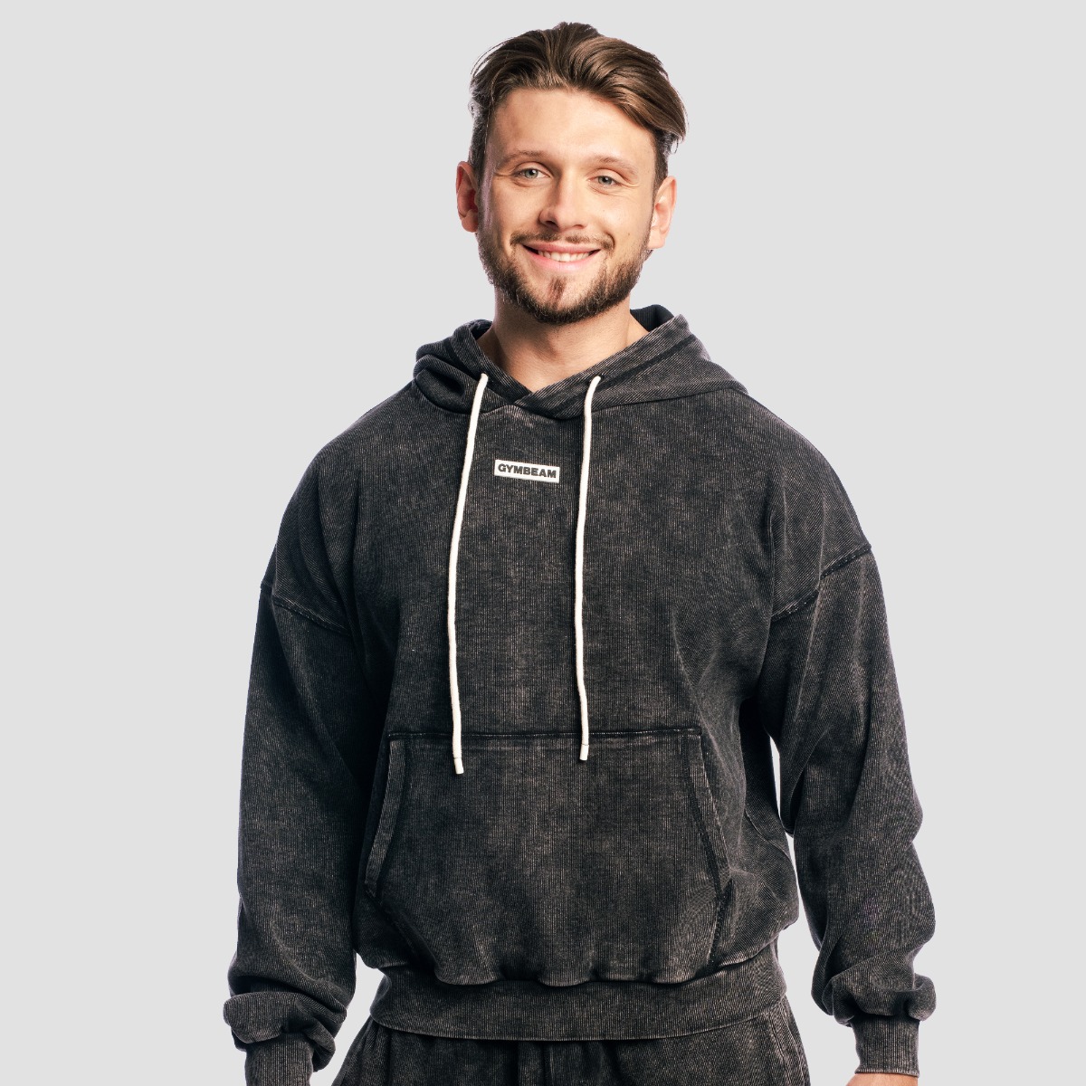 Aura Sweat à capuche, noir délavé - GymBeam.