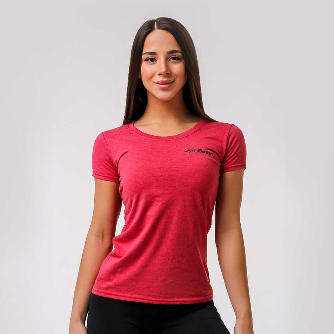 T-shirt basique femme, couleur rouge vintage – GymBeam.
