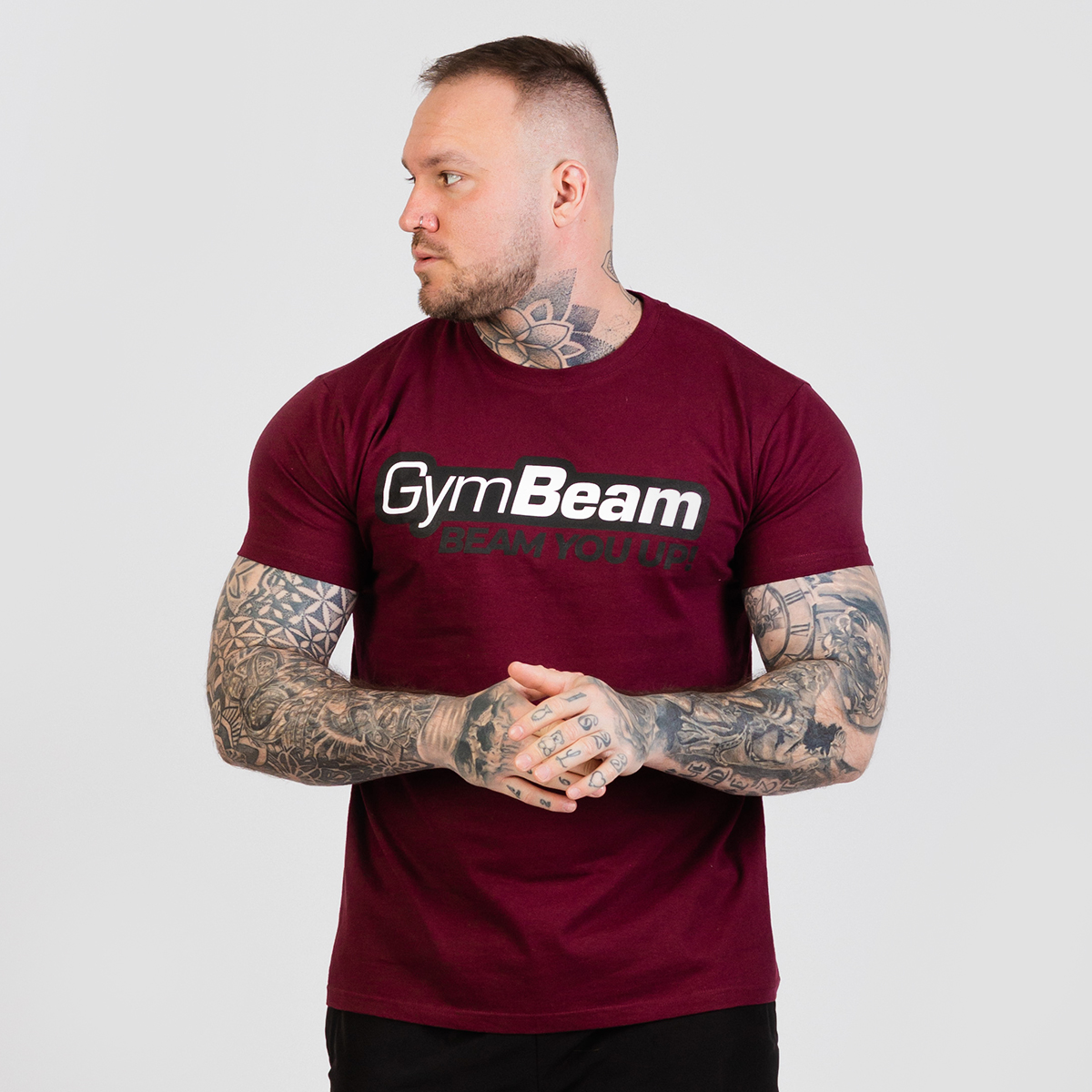 T-shirt Beam – Couleur Bourgogne – GymBeam.