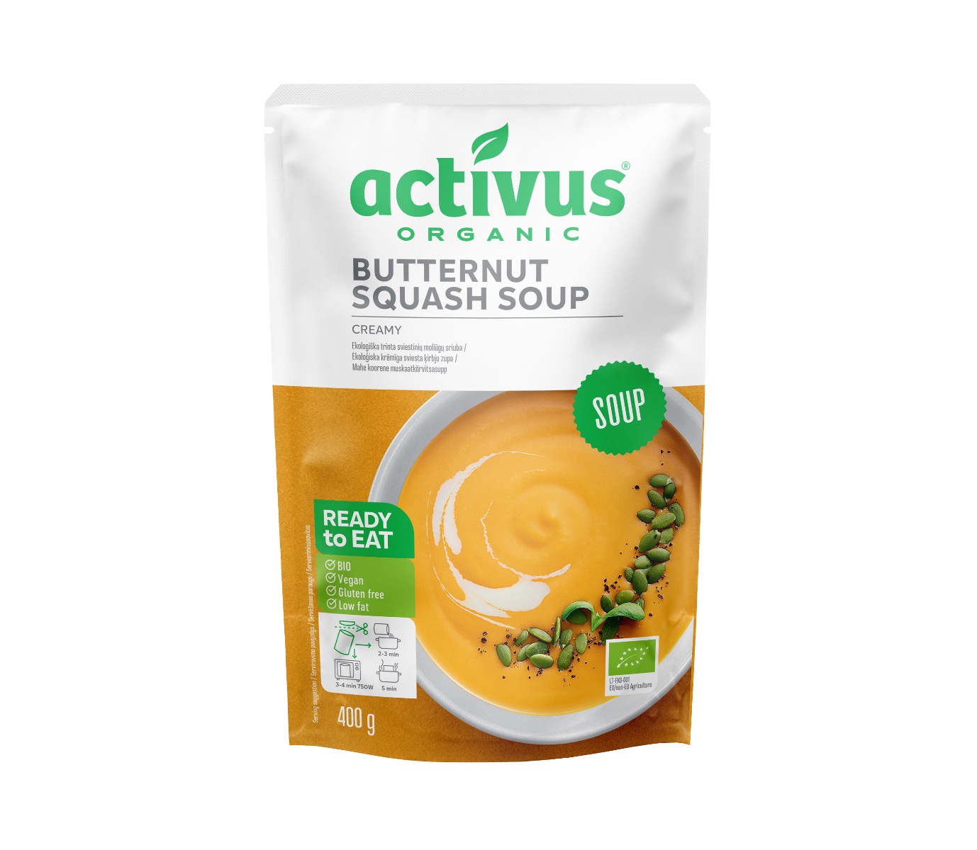 Organic Butternut squash creamy soup - Activus