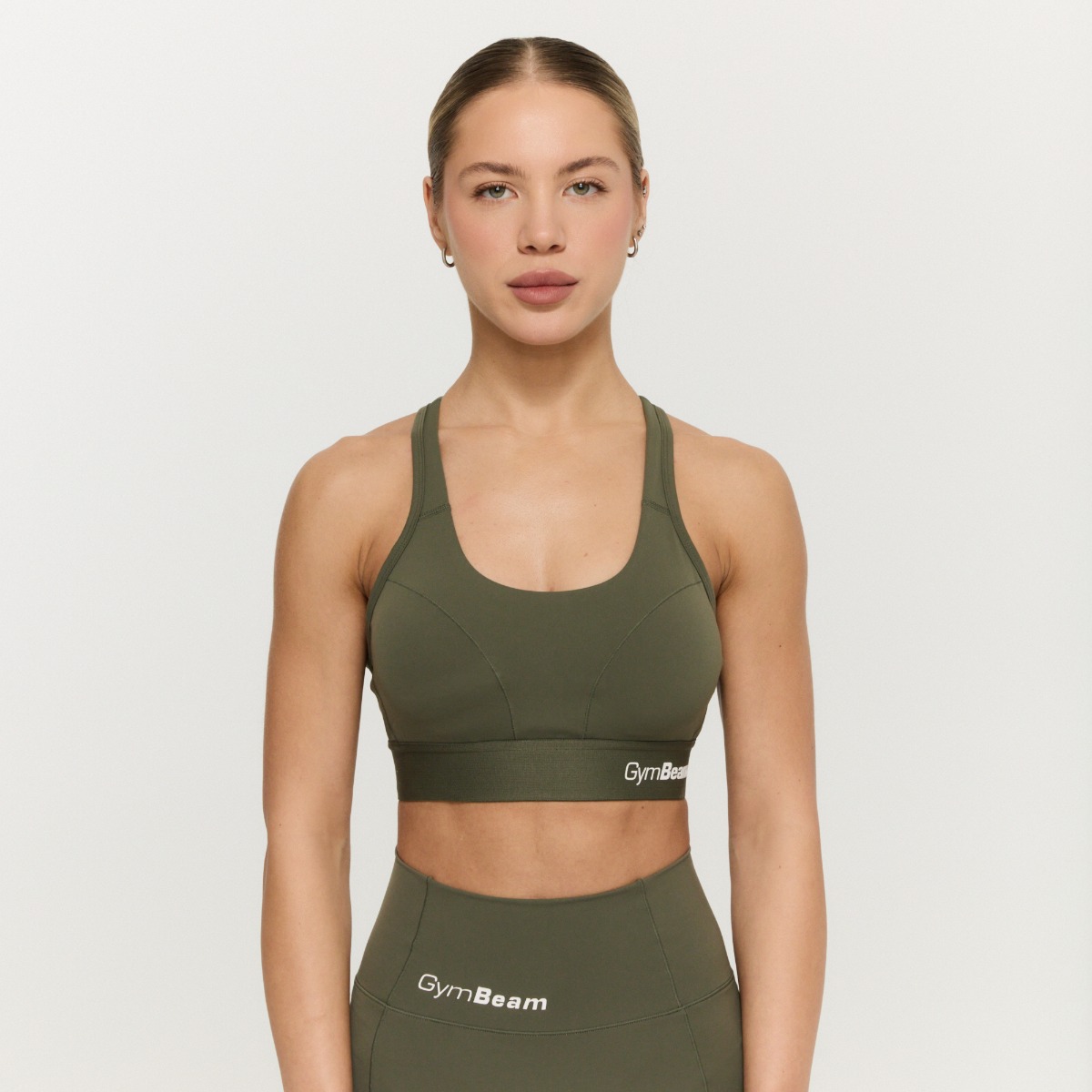 Soutien-gorge de sport Combat, couleur olive gris - GymBeam.