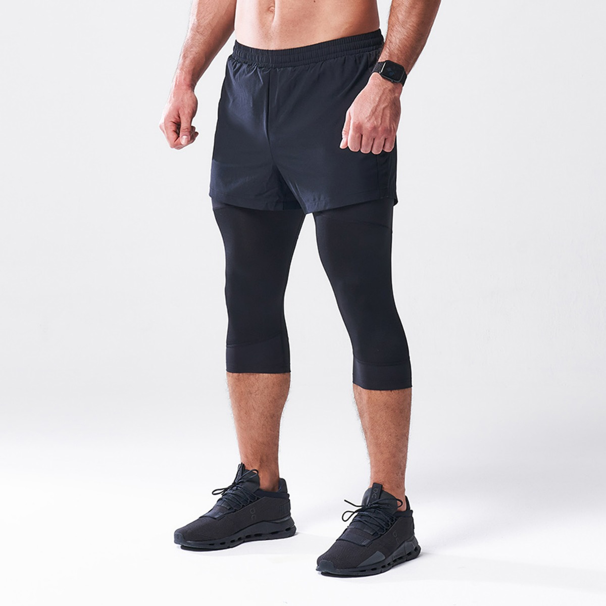 Compression Leggings All-Action Short + Tight Black - SQUATWOLF