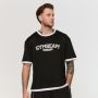Oversized Varsity T-Shirt Black - GymBeam XXXL