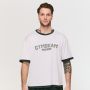 Oversized Varsity T-Shirt White - GymBeam XXXL