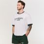Oversized Varsity T-Shirt White - GymBeam XXXL