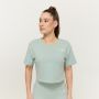 Women‘s Limitless Cropped T-shirt Eucalypt - GymBeam XL