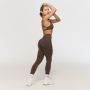 Women‘s Fierce V-back Leggings Cappuccino - GymBeam XXL