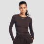 Women‘s Aura Long Sleeve T-Shirt Tee Brown - GymBeam XXL