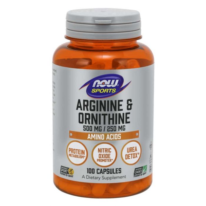 Arginine & Ornithine 500 mg / 250 mg - NOW Foods 250 caps
