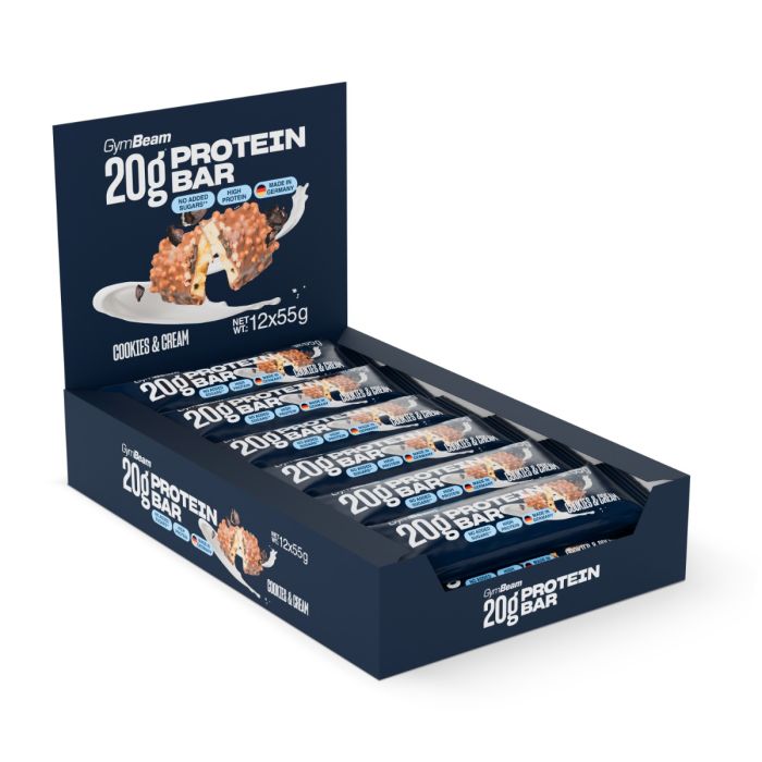 20 g Protein bar - GymBeam 12 x 55 g - cookies & cream