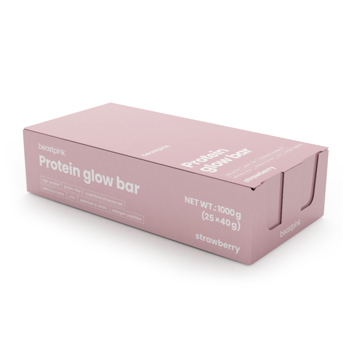 Protein GlowBar - BeastPink 25 x 40 g - strawberry