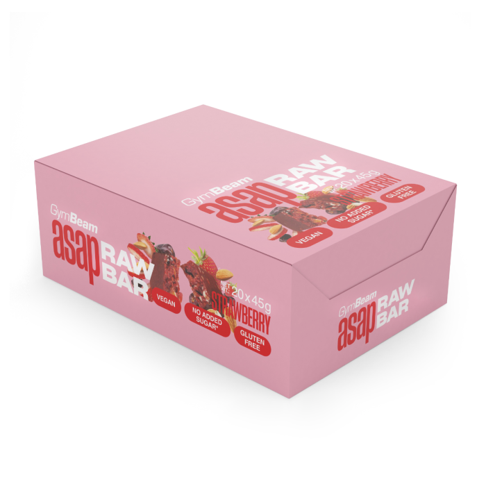ASAP Raw Bar - GymBeam 20 x 45 g - strawberry