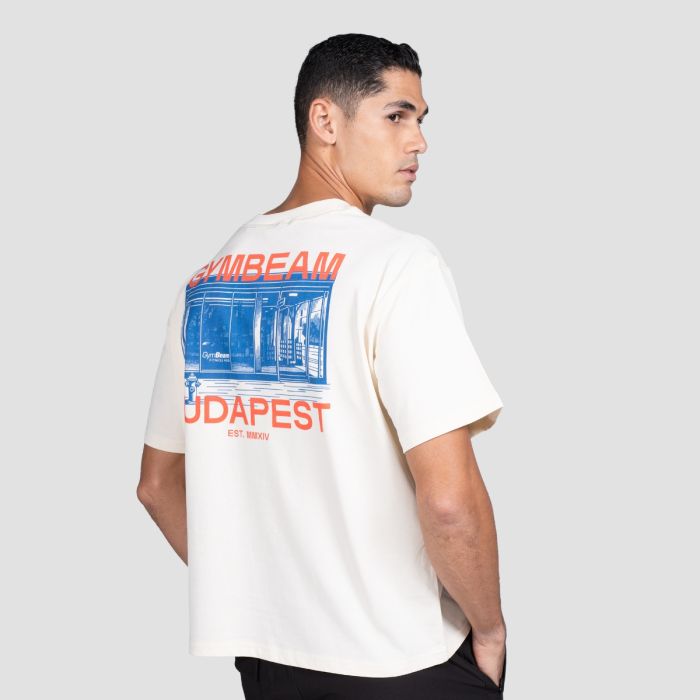 Budapest T-shirt Cream - GymBeam XXL