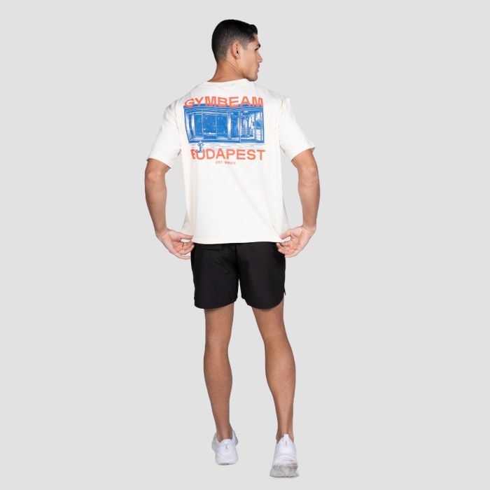 Budapest T-shirt Cream - GymBeam XXL