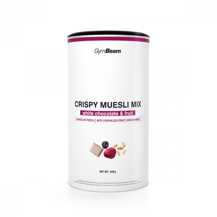 Crispy Muesli Mix  - GymBeam 420 g - white chocolate fruit